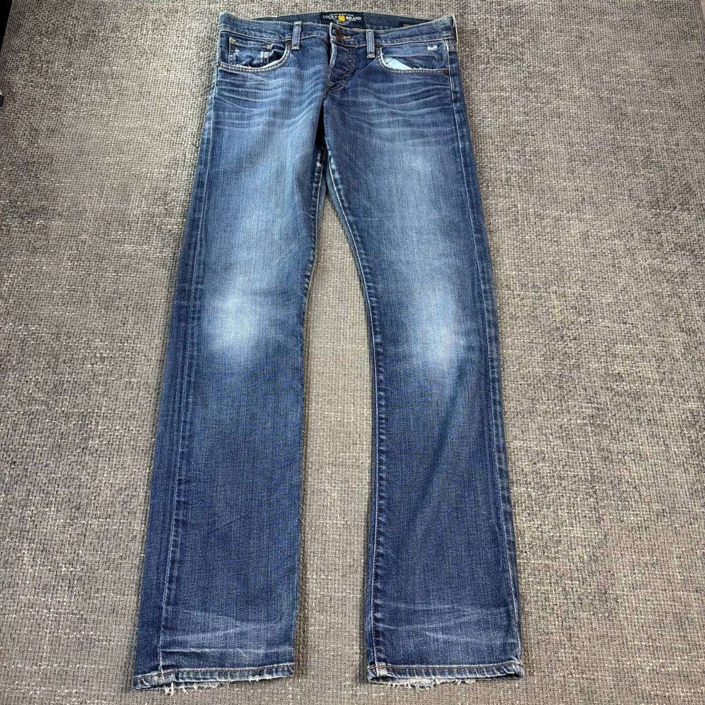 Lucky Brand Sienna Tomboy Jeans Womens 6/28 Blue Distressed Straight Leg Denim